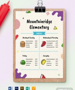 Costum Heartland School Menu Template