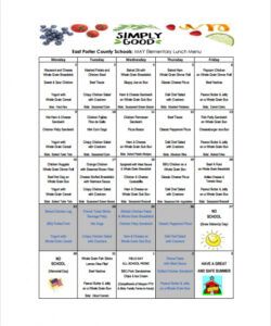 Costum Heartland School Menu Template Pdf Example