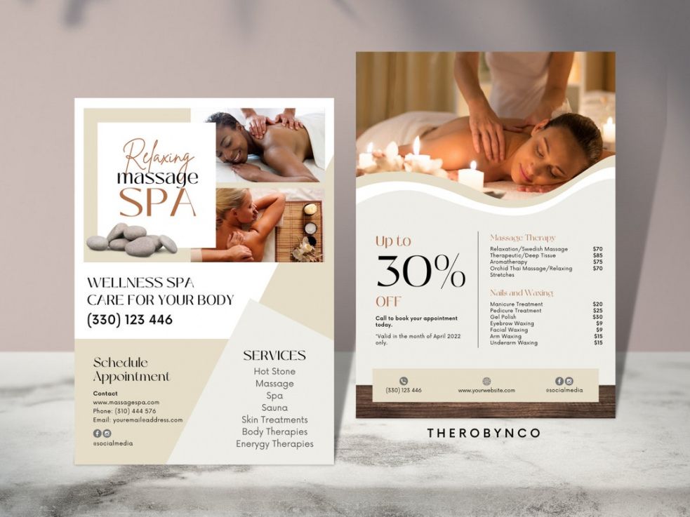 Costum Massage Therapy Menu Of Services Template Word