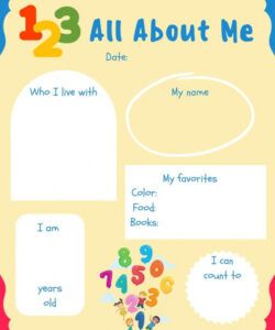 Editable All About Me Poster Template Excel Sample