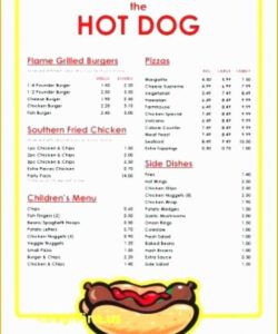 Free Baseball Concession Stand Menu Template  Sample