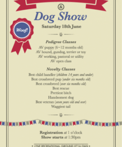 Free Dog Show Poster Template Word Sample