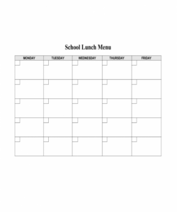 Free June School Lunch Menu Template Doc Example