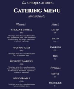 Free Stand Up Menu Template Doc Example