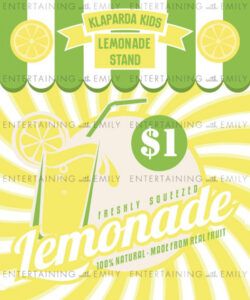 Lemonade Stand Menu Template Excel