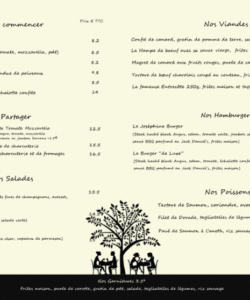 Printable A La Carte Services Menu Template