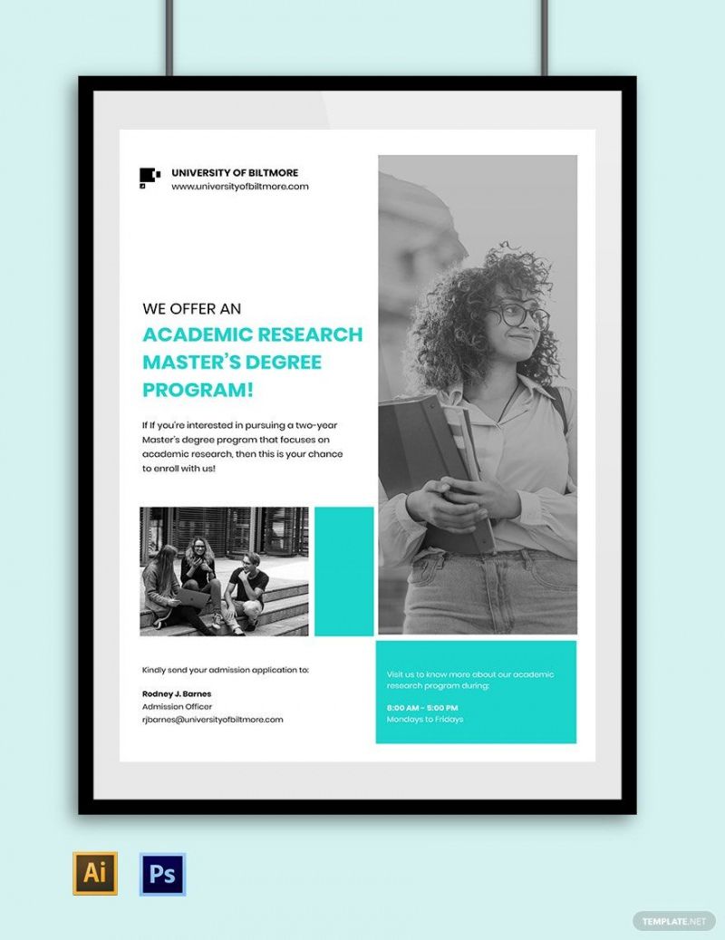 Printable Academic Creative Research Poster Template Doc Sample