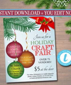 Printable Christmas Fair Poster Template Excel