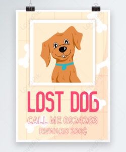 Printable Lost Dog Reward Poster Template Word