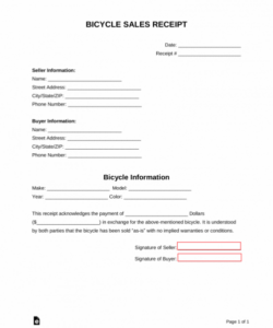 Professional Bicycle Service Menu Template Excel Example