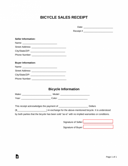 Professional Bicycle Service Menu Template Excel Example