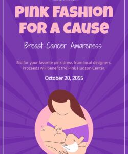 Editable Breast Cancer Awareness Poster Template Doc Sample