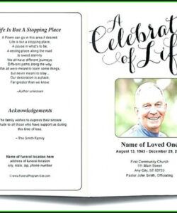 Editable Celebration Of Life Poster Template Doc