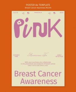 Printable Breast Cancer Awareness Poster Template Excel Sample