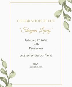 Printable Celebration Of Life Poster Template Pdf