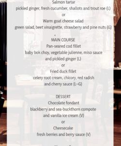 3 Course Meal Menu Template Word Sample