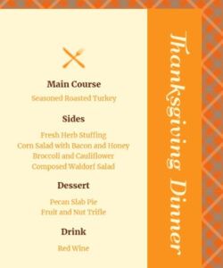 Best 4 Course Dinner Menu Template  Sample