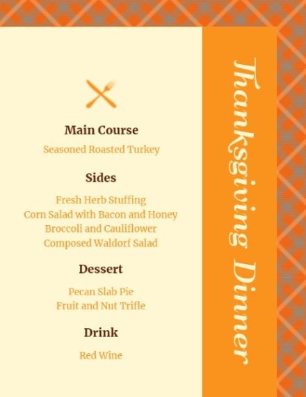 Best 4 Course Dinner Menu Template  Sample