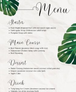 Best 4 Course Dinner Menu Template Word