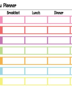 Best 4 Week Cycle Menu Template​ Word Example