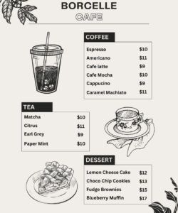 Best Coffee Shop Menu Board Template  Excel Example