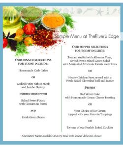 Best Weekly Assisted Living Menu Template Doc