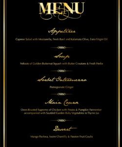 Costum 3 Course Meal Menu Template  Example