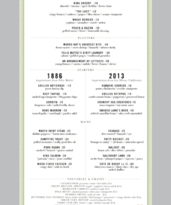 Costum 4 Course Dinner Menu Template Doc Sample