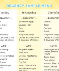 Costum Weekly Assisted Living Menu Template Pdf Example