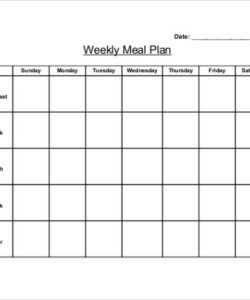 Editable 4 Week Cycle Menu Template   Example