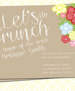 Editable Bridal Shower Brunch Menu Template Doc Example