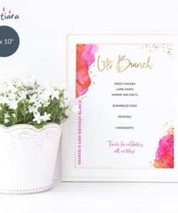 Free Bridal Shower Brunch Menu Template