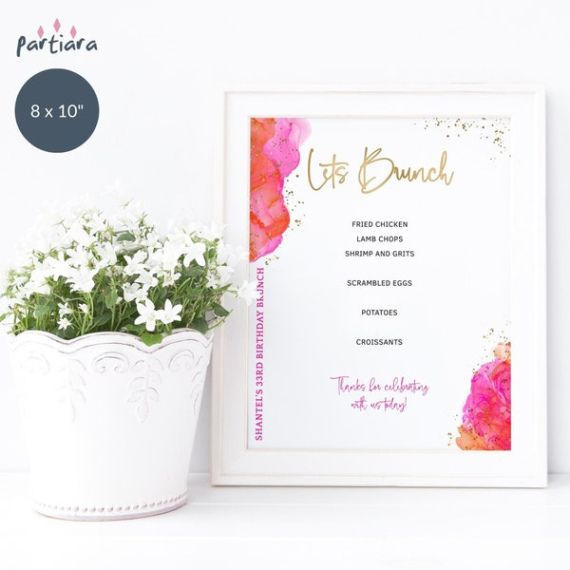 Free Bridal Shower Brunch Menu Template