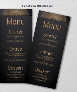 Free White And Gold Menu Template Pdf Sample