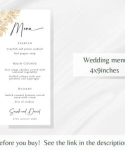 Free White And Gold Menu Template Word Sample