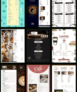 Printable Coffee Shop Menu Board Template  Excel