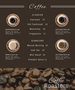 Professional Coffee Shop Menu Board Template   Example