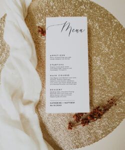 Professional White And Gold Menu Template Doc Example