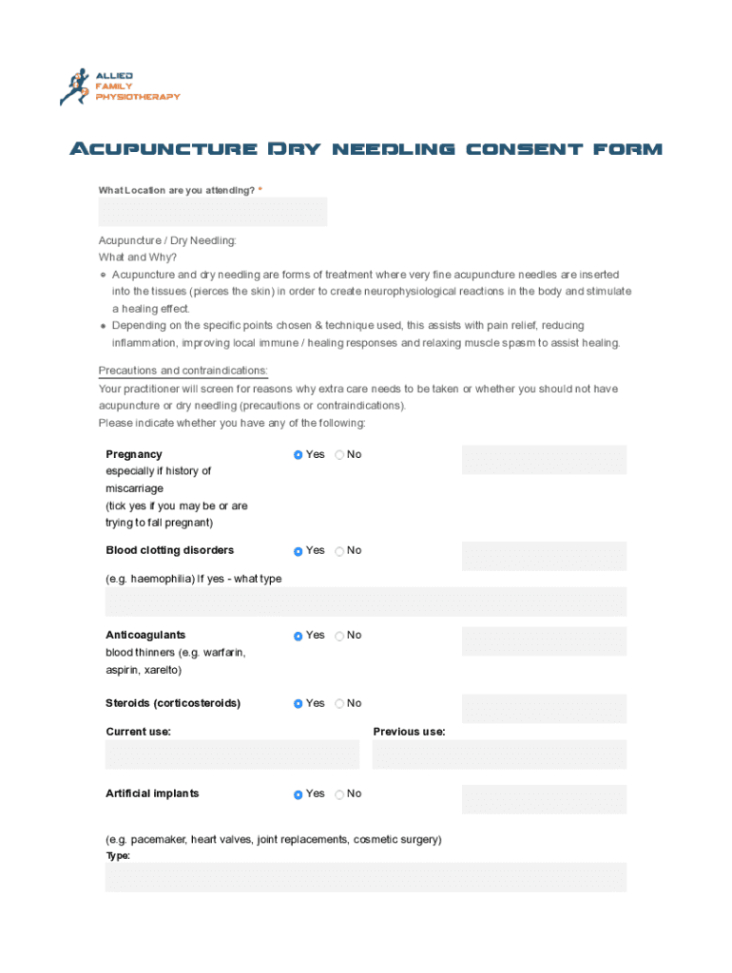 Best Acupuncture Consent Form Template Pdf