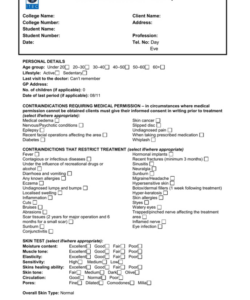 Best Beauty Therapy Consultation Form Template Pdf Sample