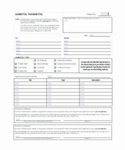 Best Construction Transmittal Form Template Excel Sample