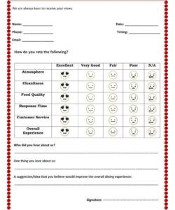 Best Customer Service Feedback Form Template Excel