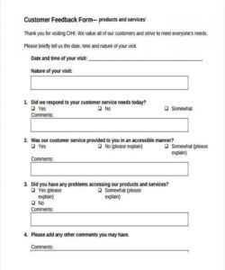 Best End User Feedback Form Template Pdf