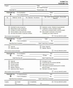 Best Material Transmittal Form Template Excel