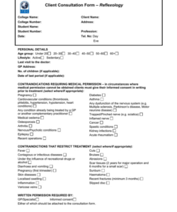 Best Medical Consultation Form Template  Example