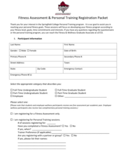 Best Personal Trainer Consultation Form Template Excel Example