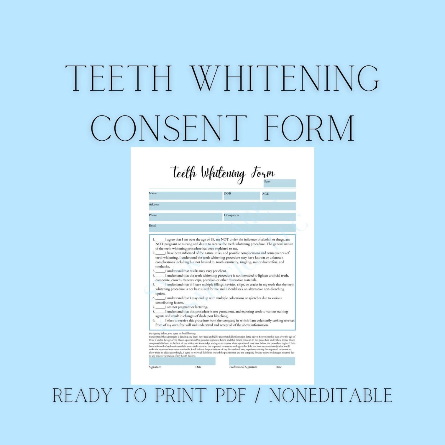 Best Teeth Whitening Consent Form Template Excel Minasinternational