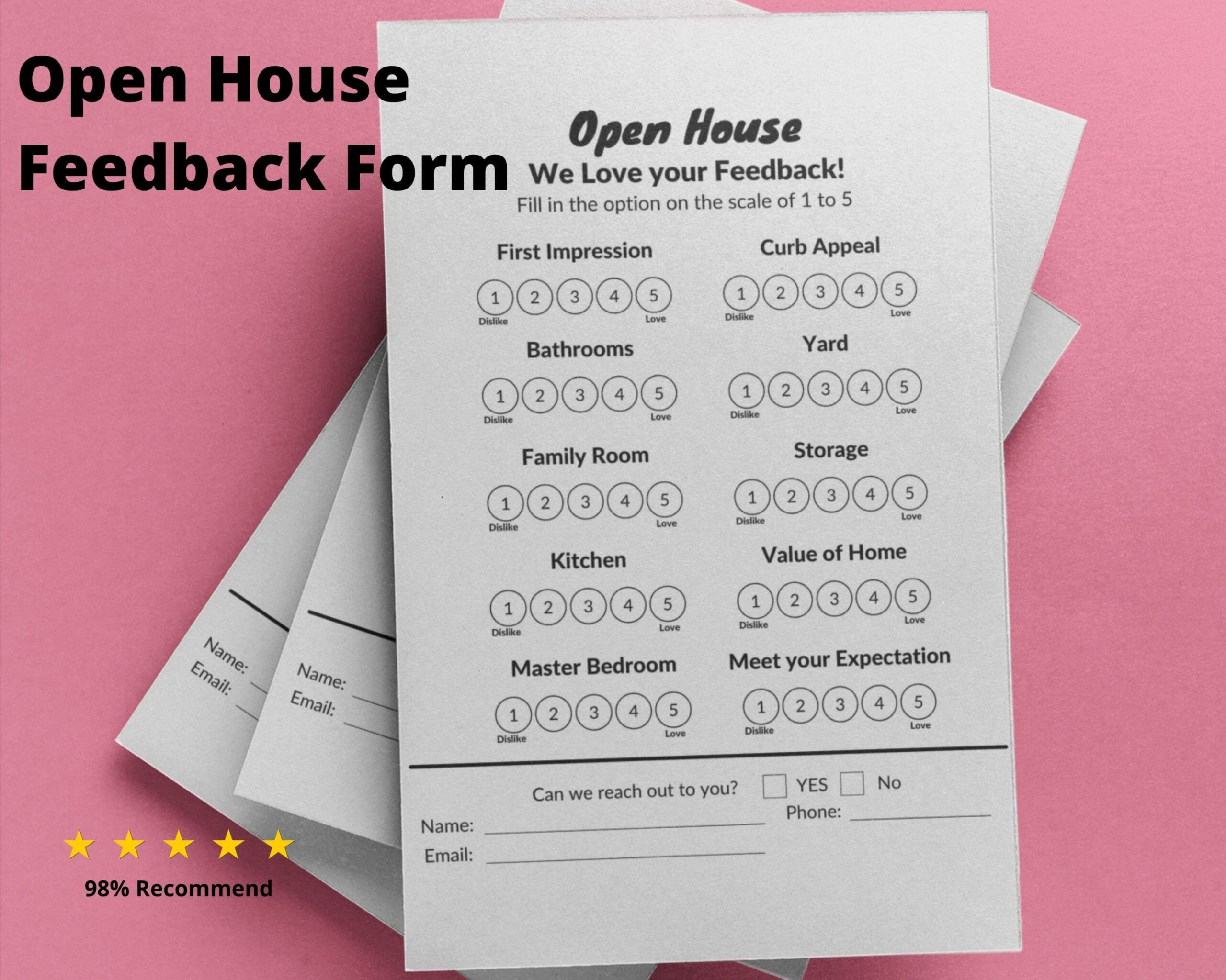 Costum Broker Open House Feedback Form Template Doc Sample