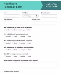 Costum Delivery Feedback Form Template Pdf Sample