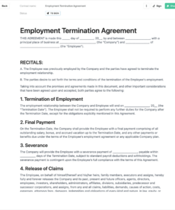 Costum Employee Termination Form Template Word Example